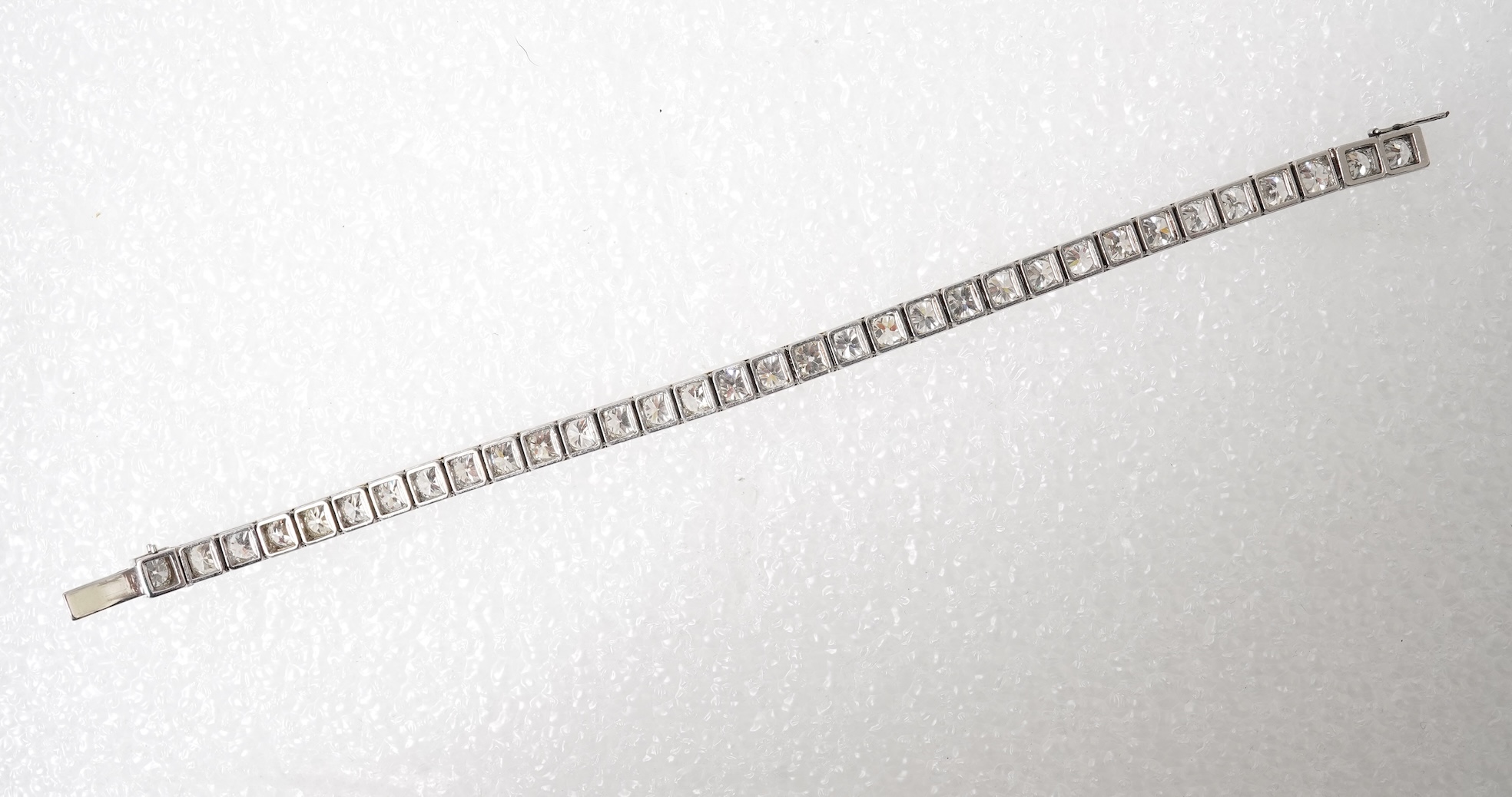 An Art Deco diamond tennis bracelet, circa 1930